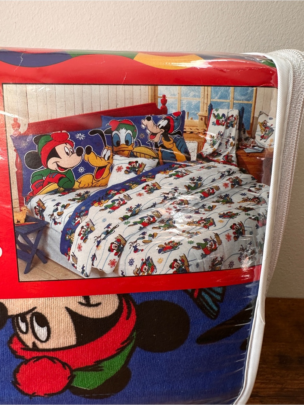 VTG Disney Mickey For Kids Twin Flannel Sheet Set 3pc 100% Cotton Winter NOS - Picture 4 of 5